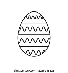 Easter egg doodle style. Happy easter hand drawn. Vector isolated on white background.