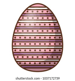 easter egg with dots decoration over white background, colorful design.vector illustration
