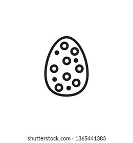 Easter egg with dots line icon. Decorating eggs, traditional holiday, event. Easter concept. Vector illustration can be used for topics like holiday, religion, celebration