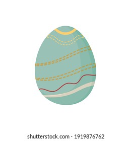 Easter Egg Dotted Line Blue Flat Icon
