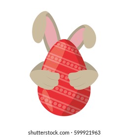 easter egg ear rabbit decoration vector illustration eps 10