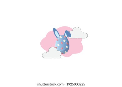 Easter Egg Eared Blue Cloud Icon
