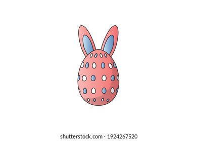 Icono vector de pecas rosadas de huevo de Pascua