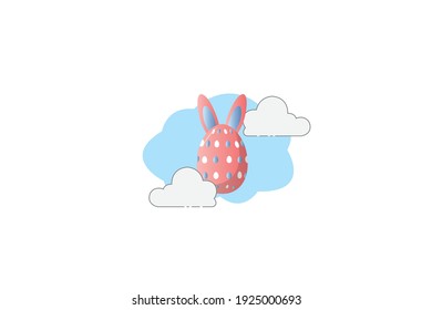 Icono de nube de pecas rosadas por huevo de Pascua