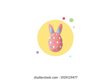 Easter Egg Eared Pink Freckles Circle Bubble Icon