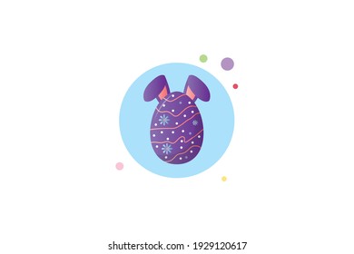 Easter Egg Eared Purple Flower Circle Bubble Icon