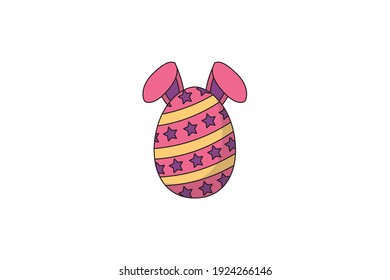 Easter Egg Eared Purple Vector Icon