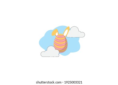 Easter Egg Eared Yellow Cloud Icon