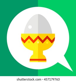 Easter egg in eggcup flat icon