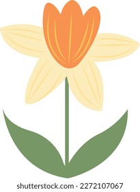 Easter egg elements bunny, chicks, egg, and tulips.funny clipart for kids design  Vector illustration