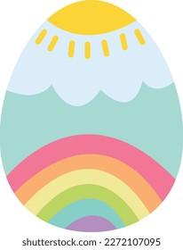 Easter egg elements bunny, chicks, egg, and tulips.funny clipart for kids design  Vector illustration