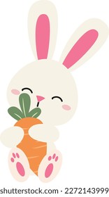 Conejo de elementos de óvulos de Pascua para niños diseño Ilustración vectorial