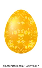 Easter egg with elements of traditional Russian pattern. Design element. Vector illustration.
