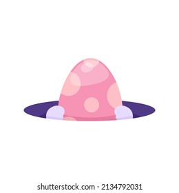 el huevo de pascua emerge de un agujero. Mano de conejo sosteniendo un huevo. agujero de conejo. Feliz Pascua. conejito. animal. ilustración de caricatura plana. diseño de concepto