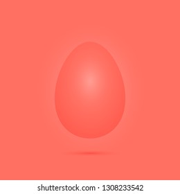 Easter egg for experiments and inspiration in coral color. Playful festive style.