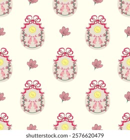 Easter Egg Festival Pattern. Vector Illustrator file download for print, printable, wallpaper, background, craft, decoration, textile and many projects.