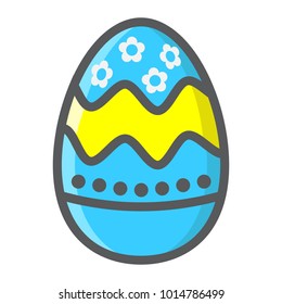 Easter egg filled outline icon, easter and holiday, celebration sign vector graphics, a colorful line pattern on a white background, eps 10.