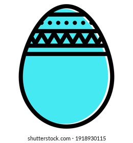 Easter egg filled outline icon. Decorative Easter egg with copy space for text and images, Vector illustration. Isolated on white background.