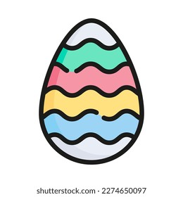 Ostereier gefüllte Umrisssymbol. Ostereier verziert Malerei. Vektorgrafik.