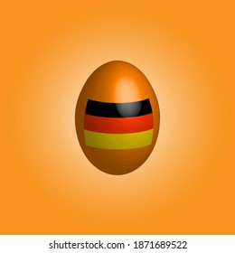 Easter egg with the flag of Germany. German Easter. A festive event. Religious holiday. Dyed chicken egg. Resurrection. National symbols. Faith in God. Religious prayer. Tradition.