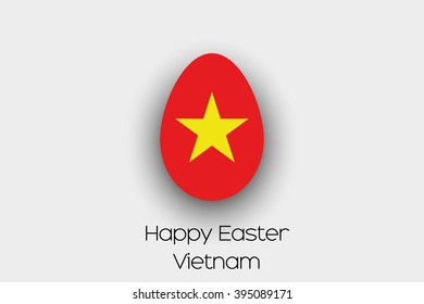 An Easter Egg  Flag Illustration of the country of Vietnam