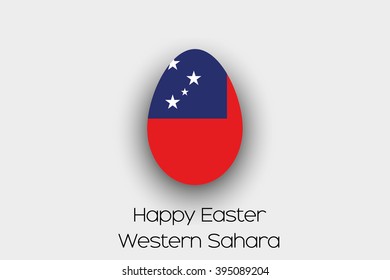 An Easter Egg  Flag Illustration of the country of Western Samoa