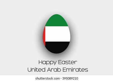 An Easter Egg  Flag Illustration of the country of United Arab Emirates