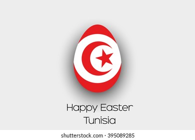 An Easter Egg  Flag Illustration of the country of Tunisia