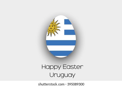 An Easter Egg  Flag Illustration of the country of Uruguay