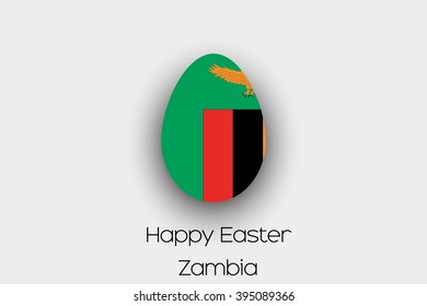 An Easter Egg  Flag Illustration of the country of Zambia