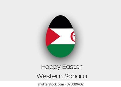 An Easter Egg  Flag Illustration of the country of Western Sahara
