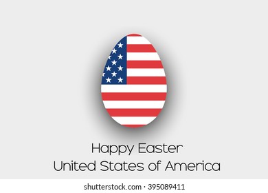 An Easter Egg  Flag Illustration of the country of United States of America