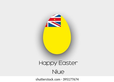 An Easter Egg  Flag Illustration of the country of Niue