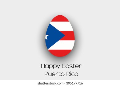An Easter Egg  Flag Illustration of the country of Puerto Rico