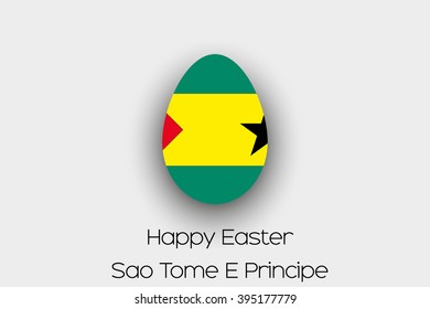 An Easter Egg  Flag Illustration of the country of Sao Tome E Principe