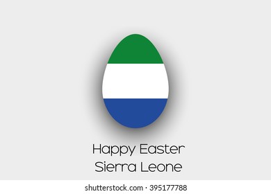 An Easter Egg  Flag Illustration of the country of Sierra Leone