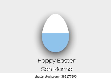 An Easter Egg  Flag Illustration of the country of San Marino