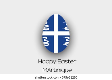 An Easter Egg  Flag Illustration of the country of Martinique