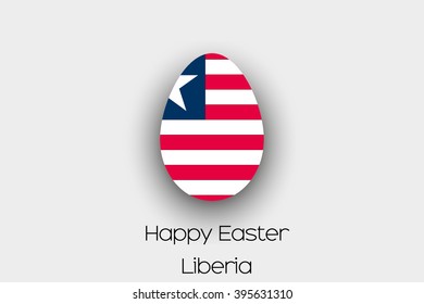 An Easter Egg  Flag Illustration of the country of Liberia