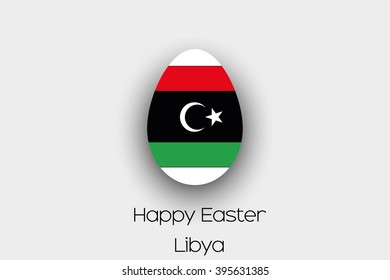 An Easter Egg  Flag Illustration of the country of Libya
