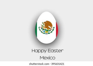 An Easter Egg  Flag Illustration of the country of Mexico