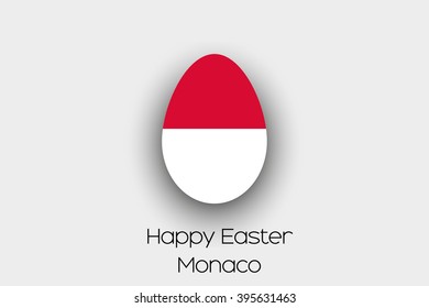 An Easter Egg  Flag Illustration of the country of Monaco