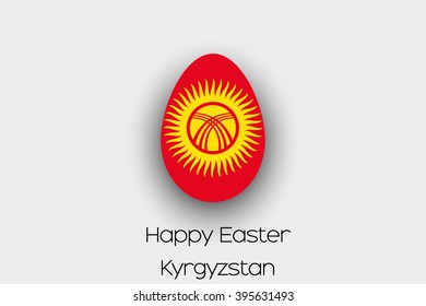 An Easter Egg  Flag Illustration of the country of Kyrgyzstan