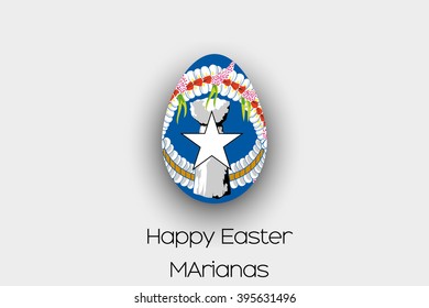 An Easter Egg  Flag Illustration of the country of Marianas