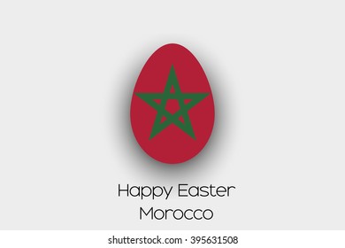 An Easter Egg  Flag Illustration of the country of Morocco