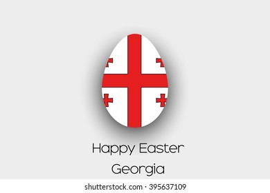 An Easter Egg  Flag Illustration of the country of Georgia