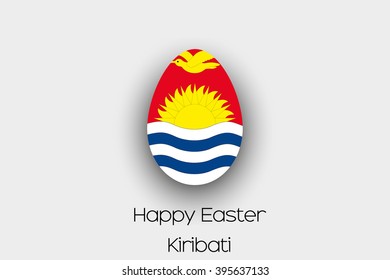 An Easter Egg  Flag Illustration of the country of Kirabati