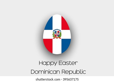 An Easter Egg  Flag Illustration of the country of Dominican Republic