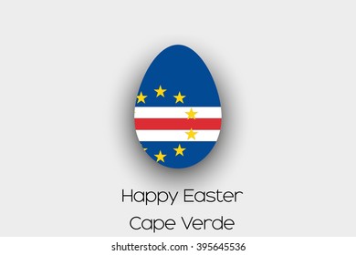 An Easter Egg  Flag Illustration of the country of Cape Verde