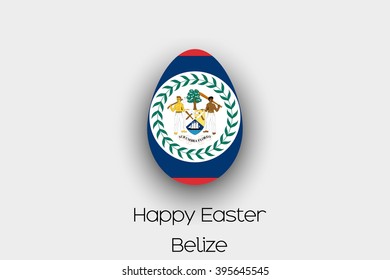 An Easter Egg  Flag Illustration of the country of Belize